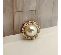 25mm Round Pearl Gold Metal Buttons for Clothing Women Jacket Coat Dress Handmade DIY Decorative Sewing Accessories -2-15mm 6pcs