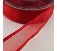 25mm Satin Edge Organza Ribbon 486D, 018 Dark Red, 4 Metres