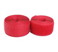 25mm Sew in Hook and Loop Tape on Non-Adhesive Nylon Fabric Fastener Fastening for Sewing Crafting Fixing Cushions Clothes,Magic(Red,25mm x 5Yard)