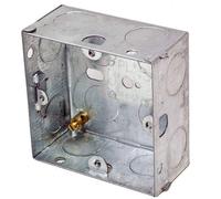 25mm Single Metal Flush Mounted Back Box 1 Gang Brick Wall Hole Pattress