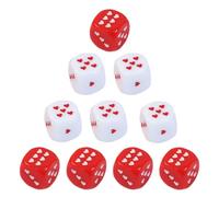 25mm Six Sided Dices Acrylic Game Classroom Colorful Heart-shape Counting Board Game Toy Party Tool Rounds Corner Set Small Colorful Cubes with Loves Heart Dots Playings Square Block