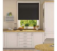 25mm Slat PVC Venetian Blind 152cm Drop (Black, 45cm (17.71"))