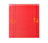 25mm Slats Slats Blinds Aluminum Alloy Venetian Blind W 40-155cm × H 60-250cm Horizontal Blinds For Window Door Light Filtering Privacy Shades(Red)