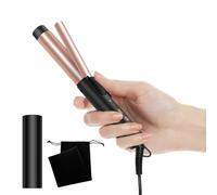 25mm Small Curling Tongs, 1 inch Mini Hair Curler for Short Hair, Mini Dual Hair Curling Wand for Travel, Curling Iron with Protective Cover, Travel Storage Bag,3 Temperature Adjustable from 160-200℃