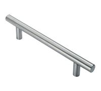 25mm Straight T Bar Pull Handle 300mm Fixing Centres Satin Stainless Steel
