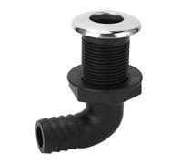 25mm Thru Hull Fitting, Nylon Marine Thru Hull Connector, Leakproof Impact Resistant Skin Fitting with Twist Lock Design for Boats Yachts Kayaks, 1in Thru Hull Hose (90 Degree Tube, Height: 96mm /