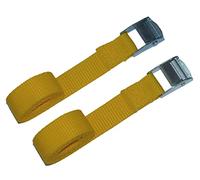 25mm Tie Down Strap with Alloy Cam Buckle (Pack of 2) (yellow, 4 metres)