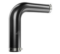 25mm to 19mm (1.0" to 0.8") 90 Degree Silicone Reducer Hose Coupler Tube Set with Hose Clips Black