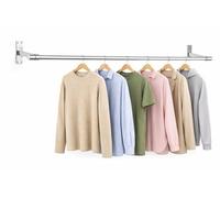 25mm Wall Mounted Clothes Rail Heavy Duty Chrome Garment Hanging Bar - Steel Clothing Display for Retail Shop, Stockroom & Home Wardrobe (6ft Tube + 2 Brackets)