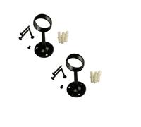 25mm Wardrobe Rail Brackets Round Shaped Black Wardrobe Rail Support Brackets Pack Comes with 8 Screws Plugs and 2 Wardrobe Pipe Support Brackets