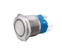 25MM Waterproof Flat head Metal Push Button Switch RG/RB/RGB LED Light Momentary Latching Power Switch IDGTTLDF(RB LED,Common Positive)