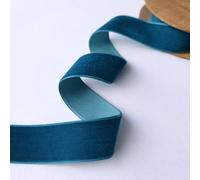 25mm Wide Teal Velvet Ribbon 5 Metre Length - Soft Plush Craft Trim for Gift Wrapping, Sewing & DIY Decorations - 14 Colours