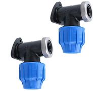 25mm x 1/2" MDPE Wall Elbow Outside Tap Fitting Threaded Connector Bend 2PK