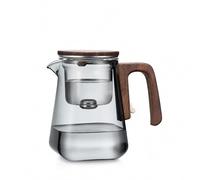 25oz Magnetic Glass Teapot with Removable Infuser, Borosilicate Glass Tea Kettle with Walnut Wood Handle, Loose Leaf Tea Pot for Home Office, Ideal Gift for Tea Lovers