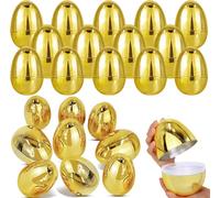 25Pack Golden Easter Eggs-Metallic Gold Easter Eggs Empty Fillable Easter Egg for Easter Hunt, Basket Stuffers Fillers, Party Favors Easter Decorations
