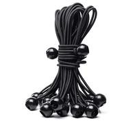 25Pack Length 8" Bungee Cord Ties, Ball Bungee Straps Tarp Tie-Down, Elastic Cord Shock Rope for Outdoor Camping Tarp Clip Tent Canvas Tarpaulin Flag Pole Heavy-Duty Versatile Organize Secure Accessoy
