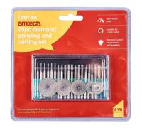 25Pc Diamond Burr Cutting Polishing Set Fits Dremel Ideal For Plastic Metal Etc