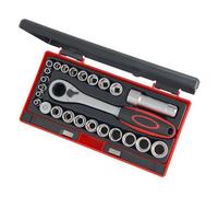 25Pc Go Thru Ratchet Socket Set 10-19mm Go Through (Neilsen Ct1717)