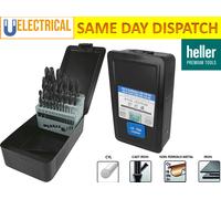 25PC HELLER METAL HSS-R DIN 338 RN TWIST DRILL BITS SET FROM 1MM-13MM METAL CASE
