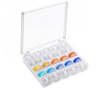 25PC Sewing Machine Bobbin Holder - 2x1.1cm Metal Bobbbin Case for Sewing Machines, Stainless Steel Bobbbin Case with Clear Storage Box for Designer, Professional, Beginner, Men and Women