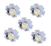 25Pcs 0.5W 5V High Power LED Lamp Bead Light Source Chip with Aluminum Plate,Start, High Brightness for Flashlights, DIY Modeling Lights (Pure White 6000k)