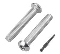 25pcs 1/4-20 x 1-3/4" Button Head Security Torx Screws 304 Stainless Steel | T27 Security Bit Included, 18-8 SS Tamper Resistant Pin-in Torx Drive Machine Screws for Outdoor Security
