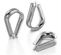 25pcs 1/4" Wire Rope Cable Thimbles, M6 Stainless Steel Thimbles Wire Rope Rigging Loop, Stainless Steel Cable Crimping Sleeves Loops Ferrules