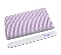 25Pcs 100/180 Grit Nail Files, Professional Nail Files Set for Natural or Acrylic Nails, Double-Sided Fingernails Buffer File for Home Salon - Grey