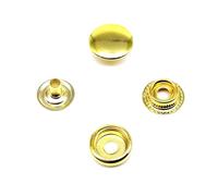25Pcs 10mm 12.5mm 15mm Metal Press Fasteners Snap Buttons for Leather Bag Jacket,Golden A,4x15mm
