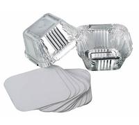 25pcs 120ml Aluminium Containers Food Containers Pan with Lid Catering Containers Tin Foil Container with Paper Lids Meal Prep Tray for Baking, Freezing