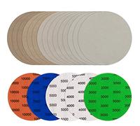 25PCS 150mm Sanding Discs, JatilEr Grit 3000/4000/5000/7000/10000 Round Wet Dry Sanding Disc Hook and Loop Flocking Orbital Sanding Pad Set in Sanding and Polishing for Electric Grinder Accessory