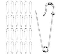 25Pcs 2.4'' Large Safety Pins, Strong Heavy Duty Extra Large Safety Pin | Rust-resistant 6cm pins for securing thick blankets, kilts, and heavy fabrics in daily home sewing or professional crafts.