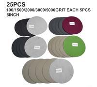 25Pcs 2 6 Inch Sandpaper Discs, Wet Dry Use, 1000 5000 Grit, for Grinding and Polishing Diverse Materials (5inch)