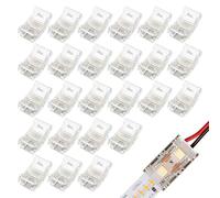 25PCS 2 Pin 8MM COB Led Connectors,Led Strip Light Connectors Suitable SMD/COB,Solderless Transparent Strip Wire Quick Connectors,Highly Transparent Flame Retardant PC,Led Strip Connectors 0-36V 5A