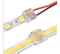 25PCS 2 Pin 8mm COB LED Strip Light Connectors, Gapless Soldless Stable Connection Wire Connectors, Connectors Strip to Wire Quick Connectors Suitable for SMD/COB LED Strip Lights 0-36V 5.5A