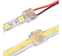 25PCS 2 Pin 8MM COB LED Strip Light Connectors Solderless Transparent Strip