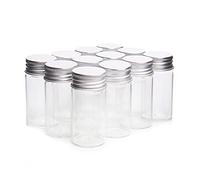25pcs 25ml Empty Refillable Clear Glass Bottles Vials Sample Bottle with Aluminum Screw Top for Storage Makeup Powder Cream Essential OilCandyFood