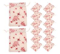 25pcs 25pcs Red Cotton Linen Drawstring Gift Bags Small 10x14cm | Reusable Pouch for Earrings, Candy and Party Favors, Stylish Star Pattern for Crafters and Planners