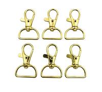 25pcs 3/4 Inch Inside Diameter D-Ring Lobster Clasp Claw Swivel Eye Lobster Snap Clasp Hook Strap (Gold) ET1427