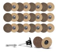 25Pcs 3 inch Coarse Abrasive Nylon Surface Conditioning Quick Change Sanding Discs R-Type with Adapter & Backing Pad（Brown Coarse）