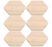 25pcs 38mm Unfinished Wood Hexagon Cutouts for Painting DIY | Smooth Timber Surface, Khaki Finish, Wood Burning Compatible, Suitable for Artists Teachers Classroom Projects and Holiday