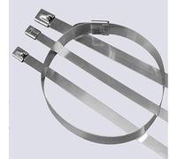 25pcs 4.6mm Stainless Steel Cable Ties Locking, Metal Zip-Exhaust Wrap Coated Multi-Purpose(25pcs 4.6X200)
