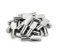 25Pcs 6mm Shelf Pegs,Fit 6mm Diameter Hole Cabinet Furniture Spoon Shape Support Pins for Shelves Nickel Plated Cabinet Pegs