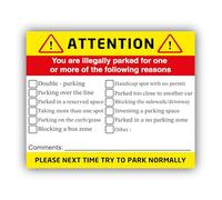 25PCS 8.5 X 10,5 CM Illegally Parked Stickers, Bad Parking Labels, Park Violation Stickers for Cars and Vehicle.