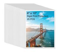 25PCS 8" x 10" Clear Rigid Card Sleeves - Waterproof Hard Plastic Protectors for Postcards, Prints, Photos, Trading & Sports Cards - Top Load Jumbo Sheet Holders
