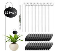 25Pcs Acrylic Plant Labels Stakes Garden Plant Markers Acrylic Garden Labels Gar-den Plan-t Tags Gar-den Marker Label Sign with Stakes&Marker Pen, Weatherproof Reusable ACR-ylic Hanging Tags