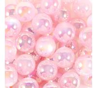25Pcs Acrylic UV Cat Eye Round Bead 16MM for DIY Beadable Pens Beadable Keychains Fancy Focal Beads for Jewelry Making (Pink)