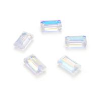 25pcs Adabele Austrian 14mm Mini Rectangle Crystal Beads Clear AB Compatible with Swarovski Crystals Preciosa 5055 SSRT1402