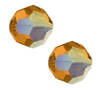 25pcs Adabele Austrian 6mm Faceted Round Crystal Beads Amber Topaz AB Compatible with 5000 Swarovski Crystals Preciosa SSU-607