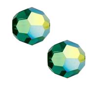 25pcs Adabele Austrian 8mm Faceted Round Crystal Beads Emerald Green AB Compatible with 5000 Swarovski Crystals Preciosa SSU-824
